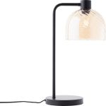 Brilliant Bordslampa Casto Glas Metall Svart Beige | 190mm - Passande för 1x E27