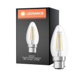 Ledvance Classic Performance LED Lampa B22d Kronljus Filament Klar 4W 470lm - 827 Extra Varm Vit | Ersättare 40W