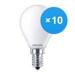Flerpack 10x Philips Corepro LED Lustre E14 boll Matt 4.3W 470lm - 827 Extra Varm Vit | Ersättare 40W