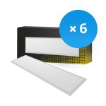 Flerpack 6x Bright Choice LED Panel Backlit 36W 3240lm - 840 Kallvit | 120x30cm - UGR <22