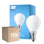 Flerpack 10x Philips Corepro LED Lustre E14 Boll Matt 6.5W 806lm - 840 Kallvit | Ersättare 60W
