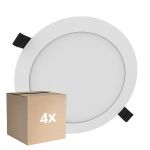 Flerpack 4x Ledvance Downlight Slim Alu Vit 16W 1600lm 90D - 830 Varm Vit | Utskärning   175mm - IP44 