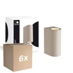 Flerpack 6x D'Lite Vägglampa Vossem Beige Up & Down | Passande för 2x GU10 