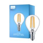 Philips Corepro LED Lustre E14 boll Filament Klar 6.5W 806lm - 840 Kallvit | Ersättare 60W