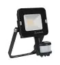 Ledvance LED Strålkastare Kompakt Svart 10W 900lm 100D - 830 Varm Vit | IP65 - Symmetrisk - Rörelse- och ljussensor