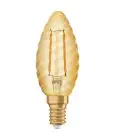 Ledvance Vintage 1906 LED E14 Kronljus Guld 1.5W 120lm - 824 Extra Varm Vit | Ersättare 12W