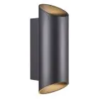 Nordlux Nico Vägglampa Aluminium Svart Up & Down | IP54 - Passande för 2x GU10