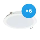 Flerpack 6x Philips LED Downlight DN065B Metall Vit 19W 2000lm 110D - 830 Varm Vit | 225mm - Utskärning   200mm - IP20