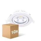 Flerpack 10x Noxion LED Lutningsbar Slim Spot Vit Runda 5W 550lm 60D - 940 Kallvit | 85mm - IP54 - Dimbar - Bästa Färgåtergivning